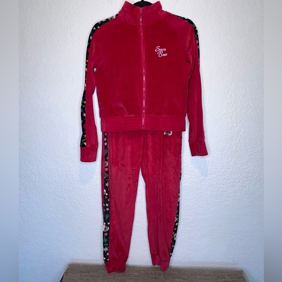 Holiday Red Velour Tracksuit - Picture 3 of 8